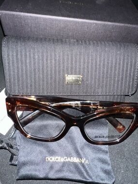 Dolce & Gabbana DG3404 Purple Brown Tortoiseshell Cat-Eye Glasses